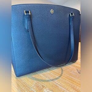 Tory Burch Emerson Laptop Tote in Navy